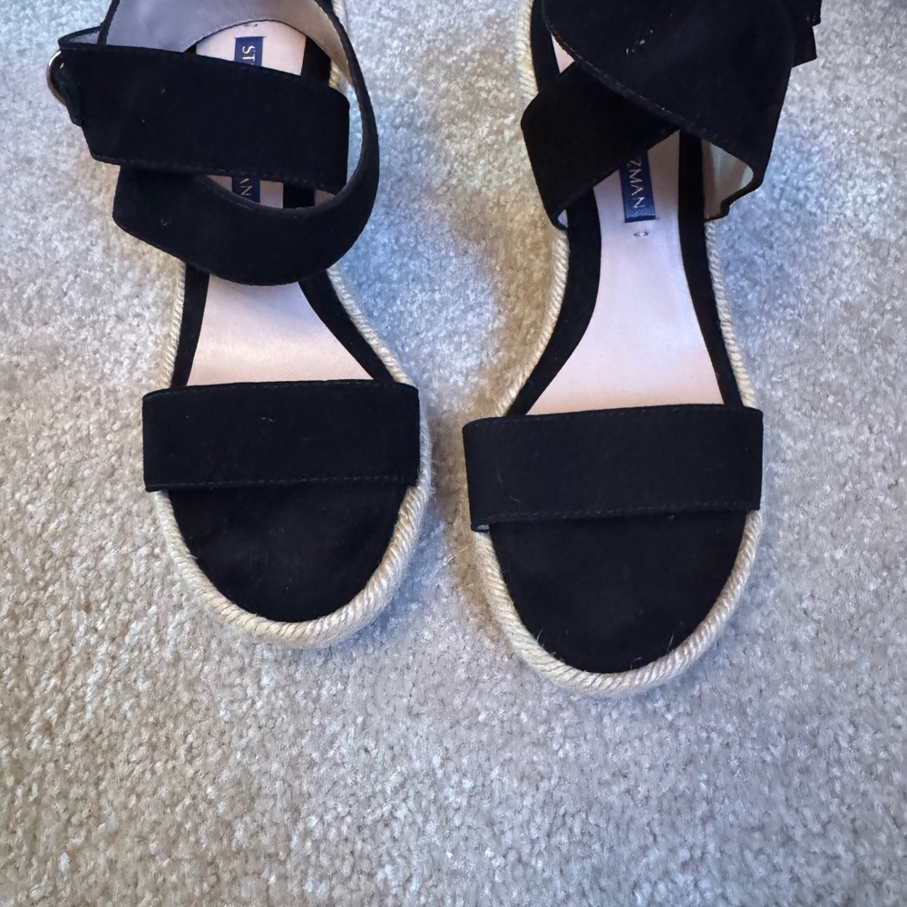 Stuart Weitzman Black Espadrille Sandals